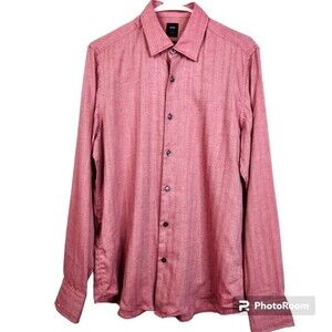 Boss Hugo Boss Mens Cashmere Blend Long Sleeve Button Down Shirt Size Medium
